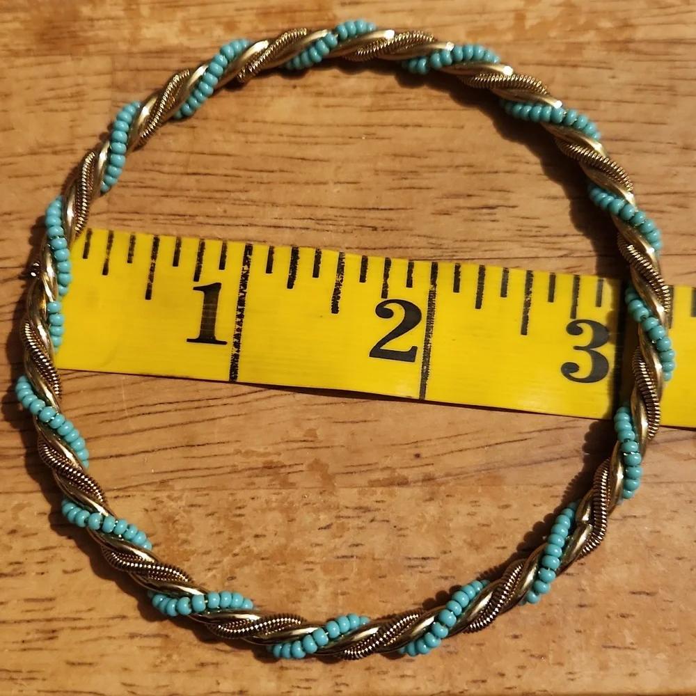 Elegant Gold and Turquoise Bangle Set  of 13 bangles NWOT - Picture 4 of 4